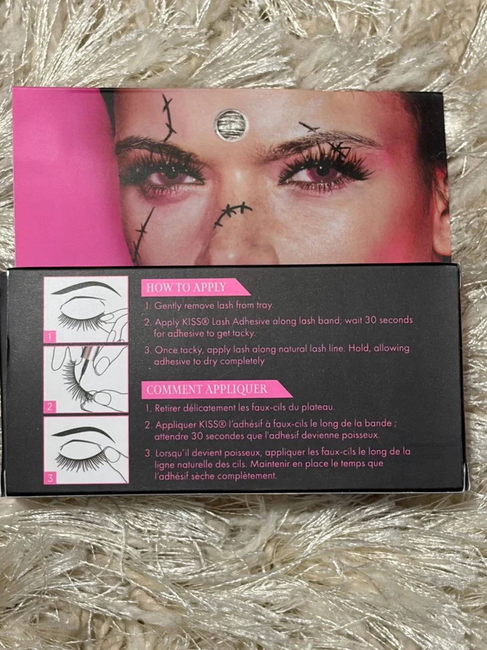 False Lashes Bundle with Pink Makeup Bag - New in Box